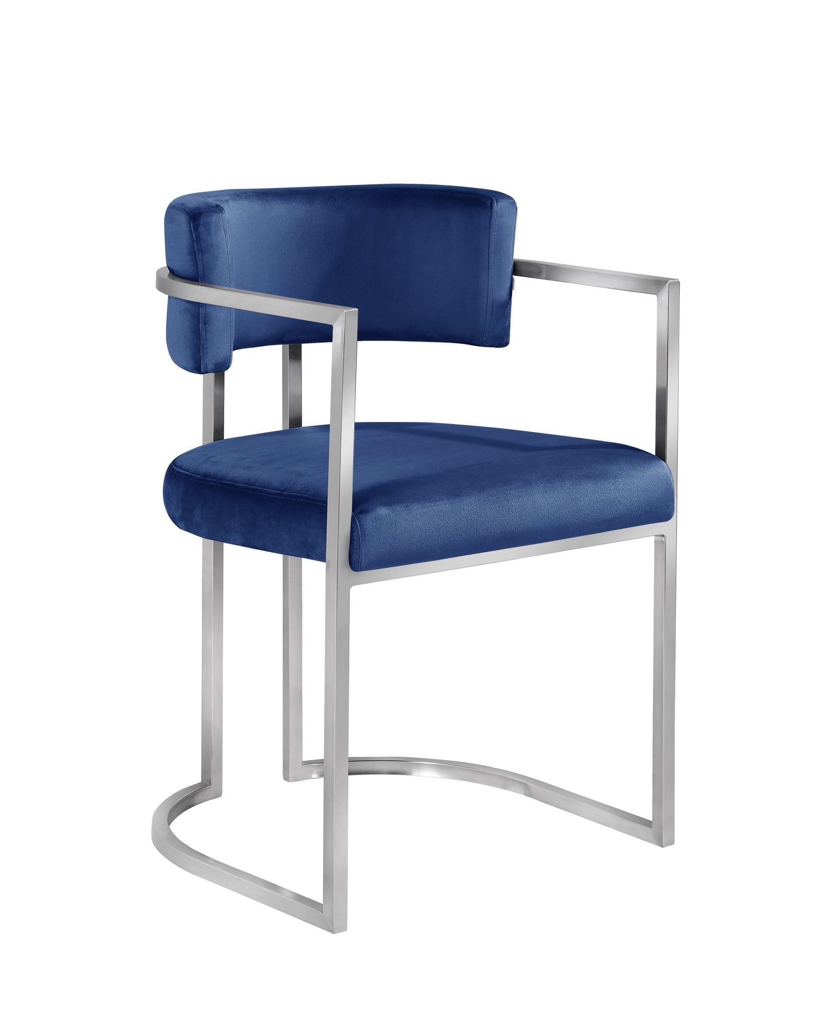 Alexa DC-603 Chair — Navy — Velvet — Silver Legs Dining Chairs| Al Rugaib Furniture