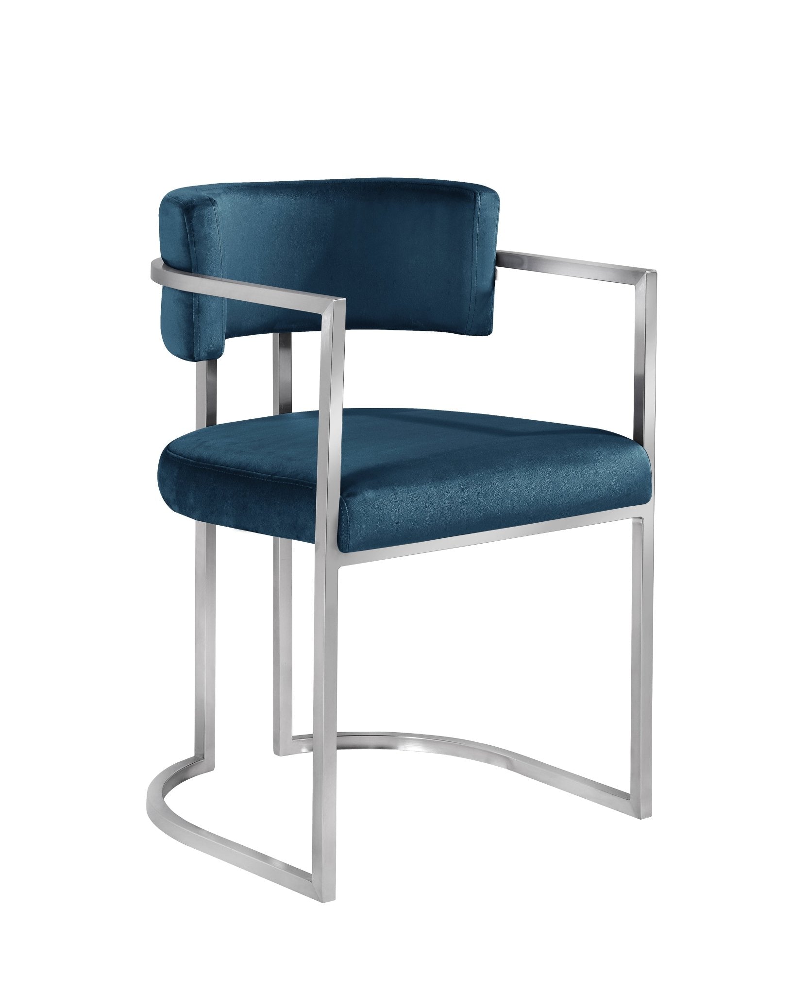 Alexa DC-603 Chair — Teal — Velvet — Silver Legs Dining Chairs| Al Rugaib Furniture