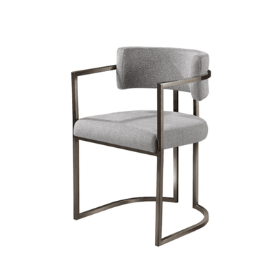 Alexa Grey Dining Chair - Bronze Legs - Al Rugaib Furniture