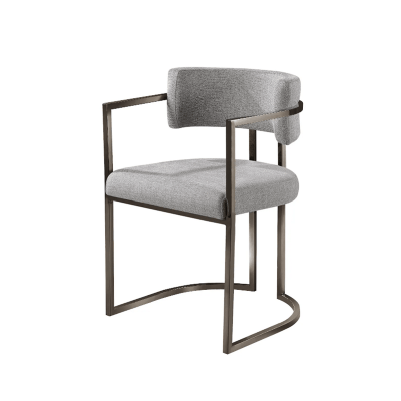 Alexa Grey Dining Chair - Bronze Legs - Al Rugaib Furniture
