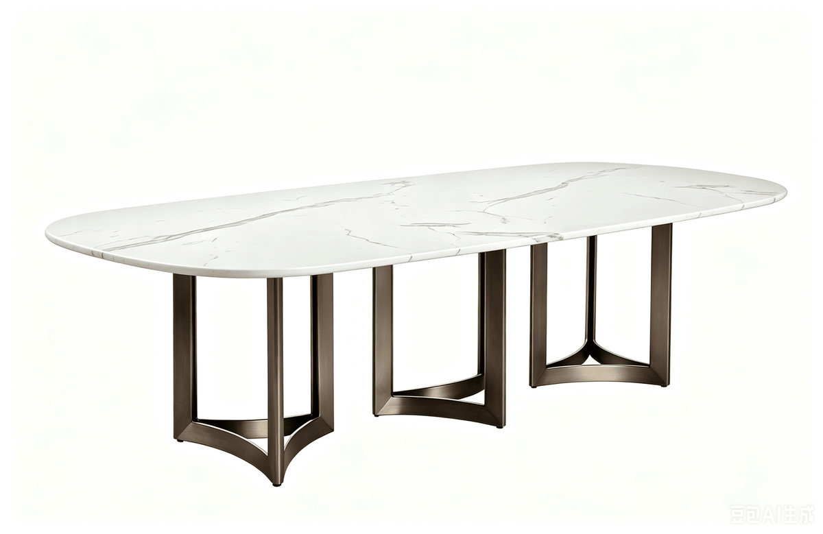 Alexa Dining Table Bronze Base and 350 Oval CM White Marble Dining Tables| Roots Furniture