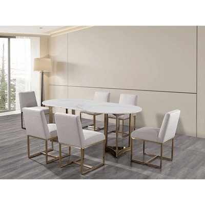 Alexa Oval Marble Dining Table - Al Rugaib Furniture