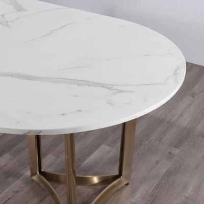 Alexa Oval Marble Dining Table - Al Rugaib Furniture