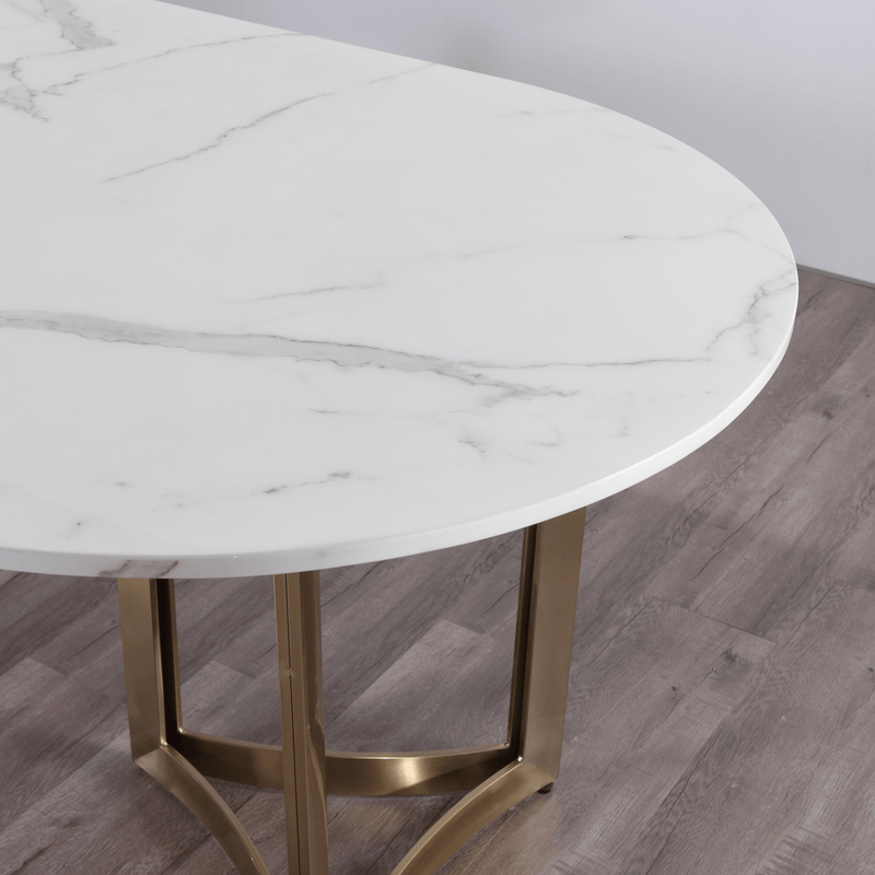 Alexa Oval Marble Dining Table - Al Rugaib Furniture