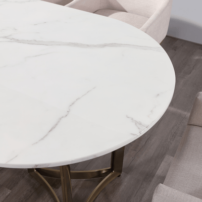 Alexa Oval Marble Dining Table - Al Rugaib Furniture