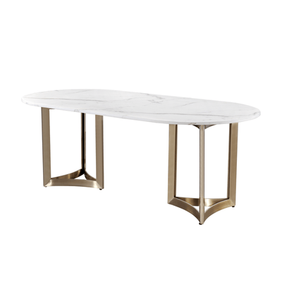 Alexa Oval Marble Dining Table - Al Rugaib Furniture