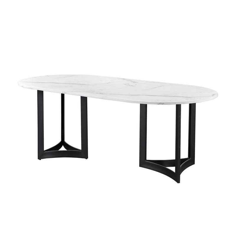 Alexa Oval Marble Dining Table - Al Rugaib Furniture