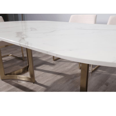 Alexa Oval Marble Dining Table - Al Rugaib Furniture