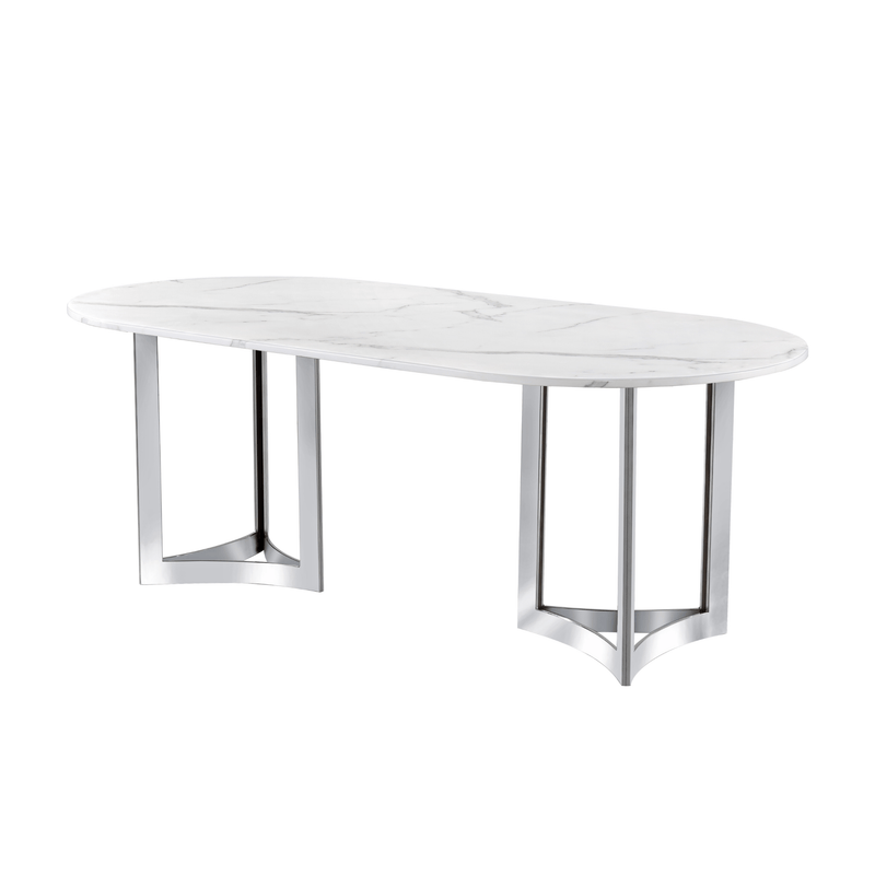 Alexa Oval Marble Dining Table - Al Rugaib Furniture