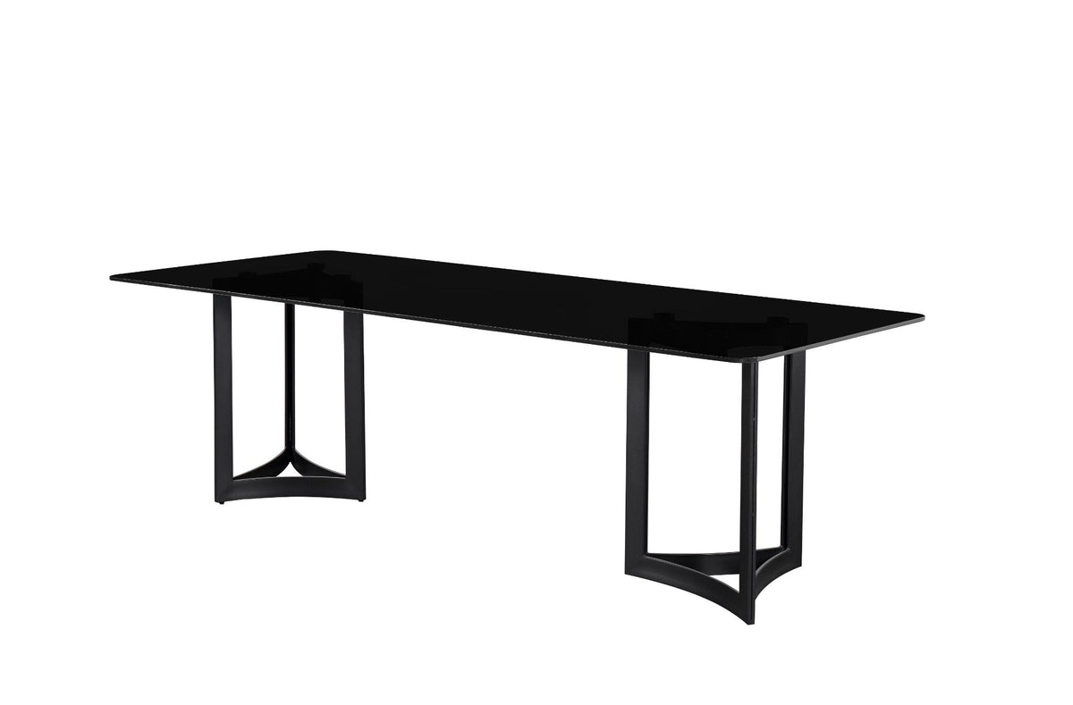 Alexa Dining Table Black Base and 200 CM Black Glass Dining Tables| Roots Furniture