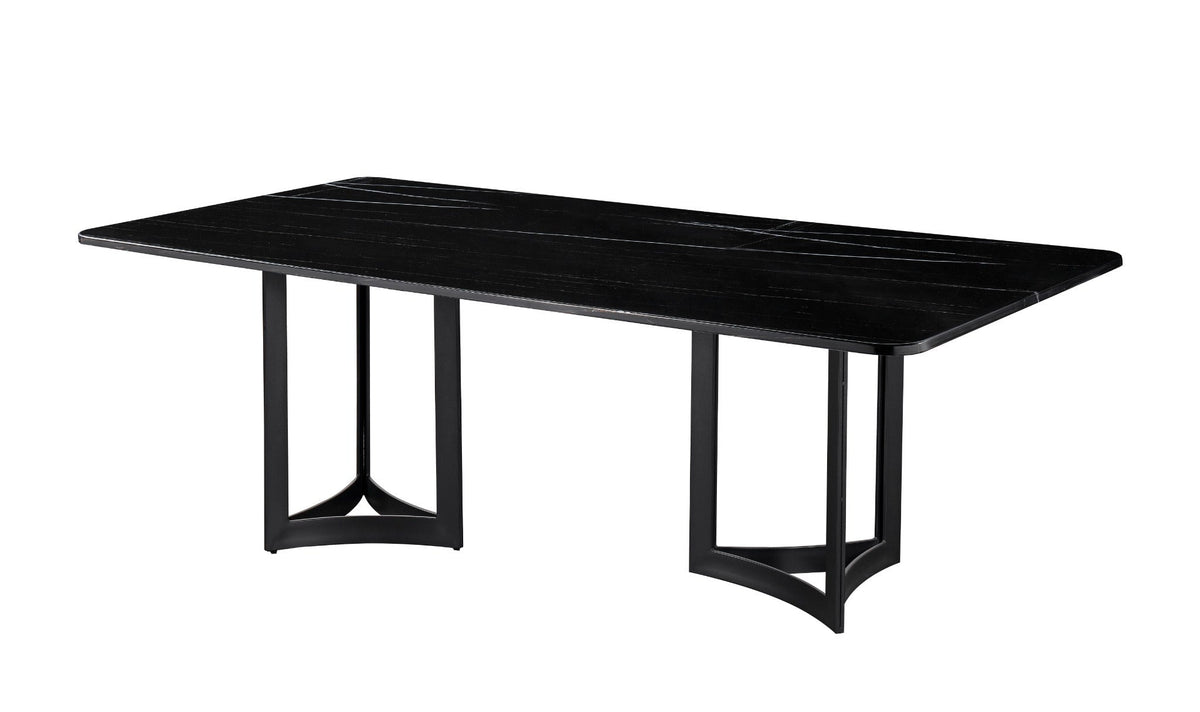 Alexa Dining Table Black Base and 200 CM Black Marble Dining Tables| Roots Furniture