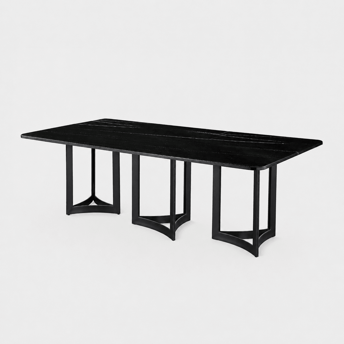 Alexa Dining Table Black Base and 240 CM Black Marble Dining Tables| Roots Furniture