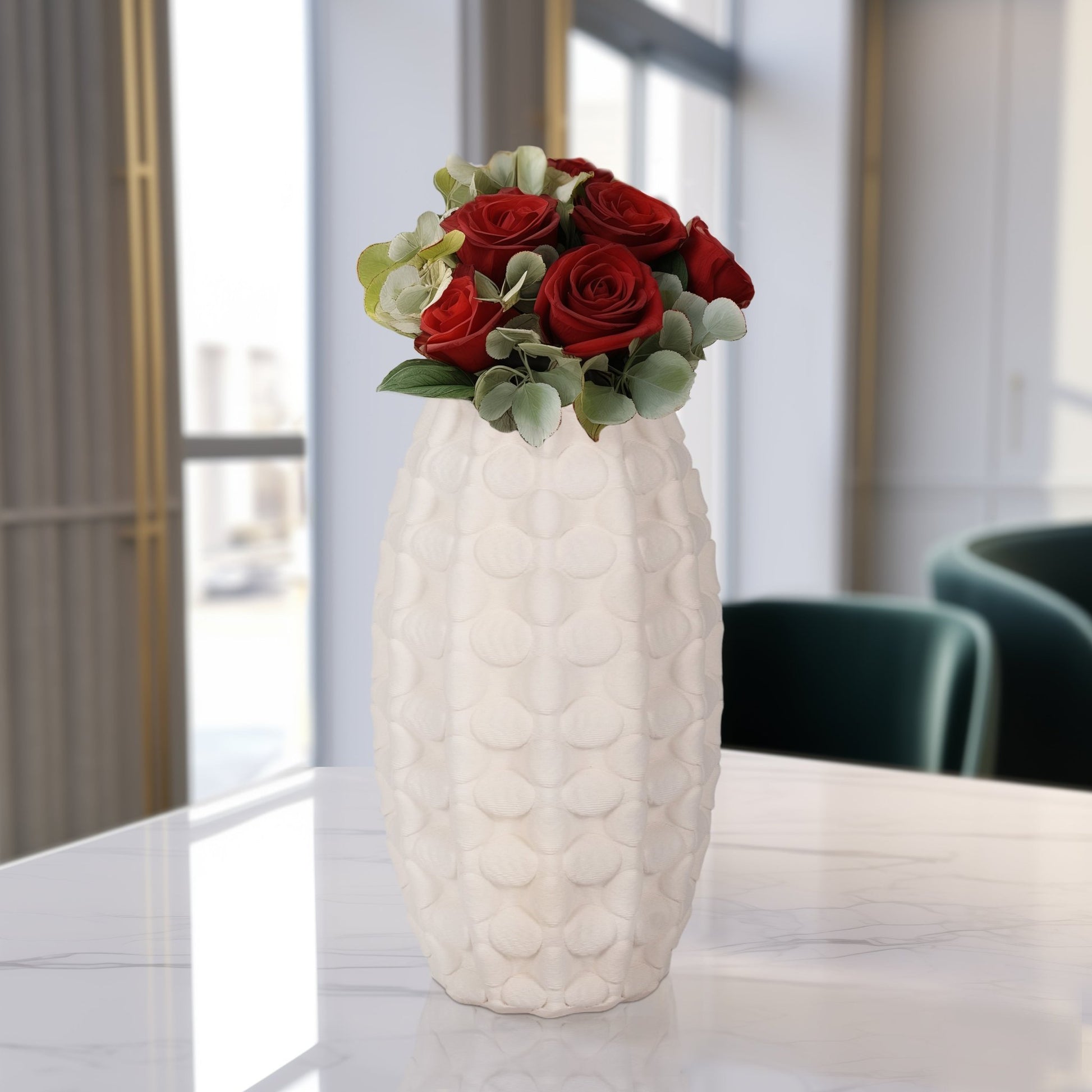 ALEXANDER 3D PRINTED VASE, IVORY/BEIGE Vases and Jars| Sagebrook Home