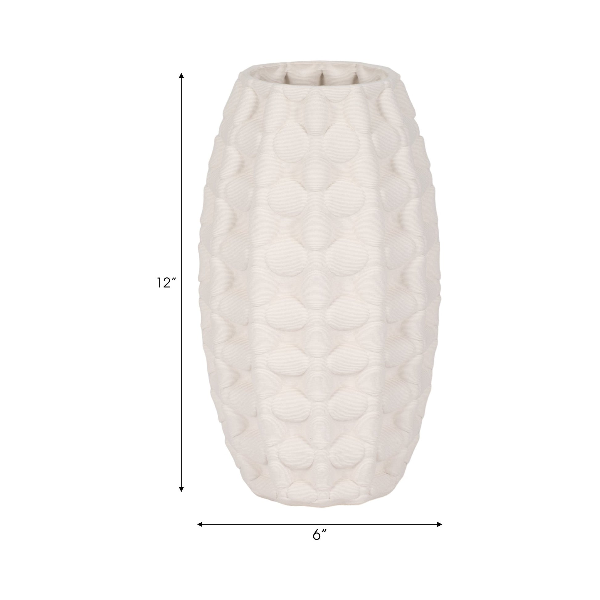 ALEXANDER 3D PRINTED VASE, IVORY/BEIGE Vases and Jars| Sagebrook Home