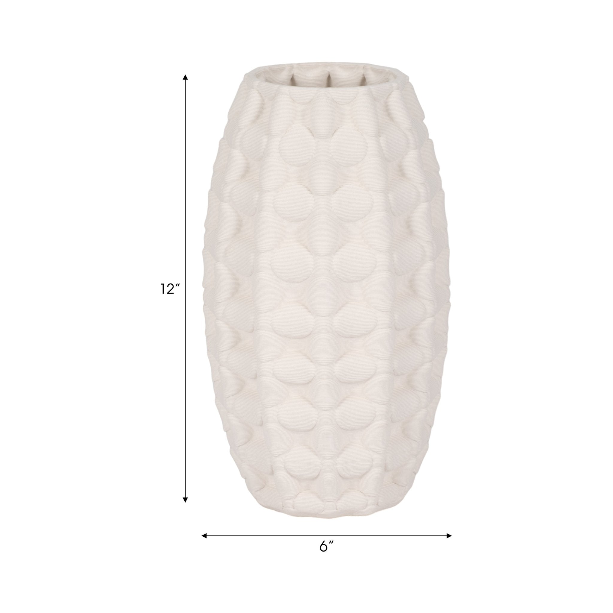 ALEXANDER 3D PRINTED VASE, IVORY/BEIGE Vases and Jars| Sagebrook Home