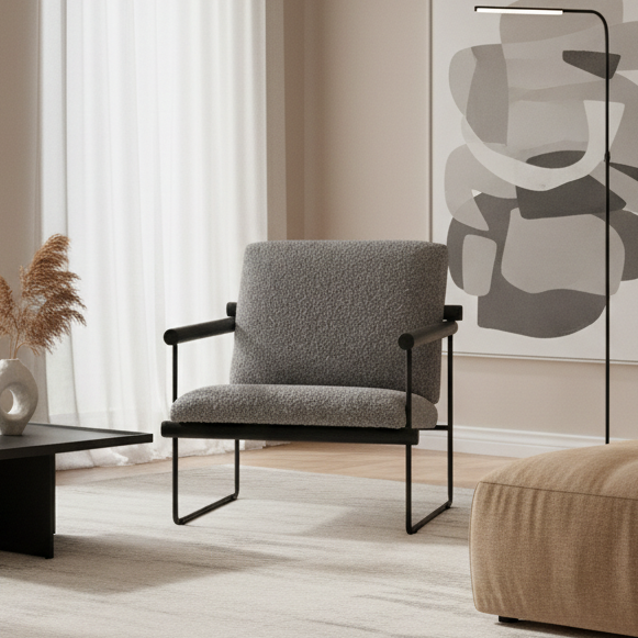 Alexandru Grey Accent Chair Chairs| Roots Furniture