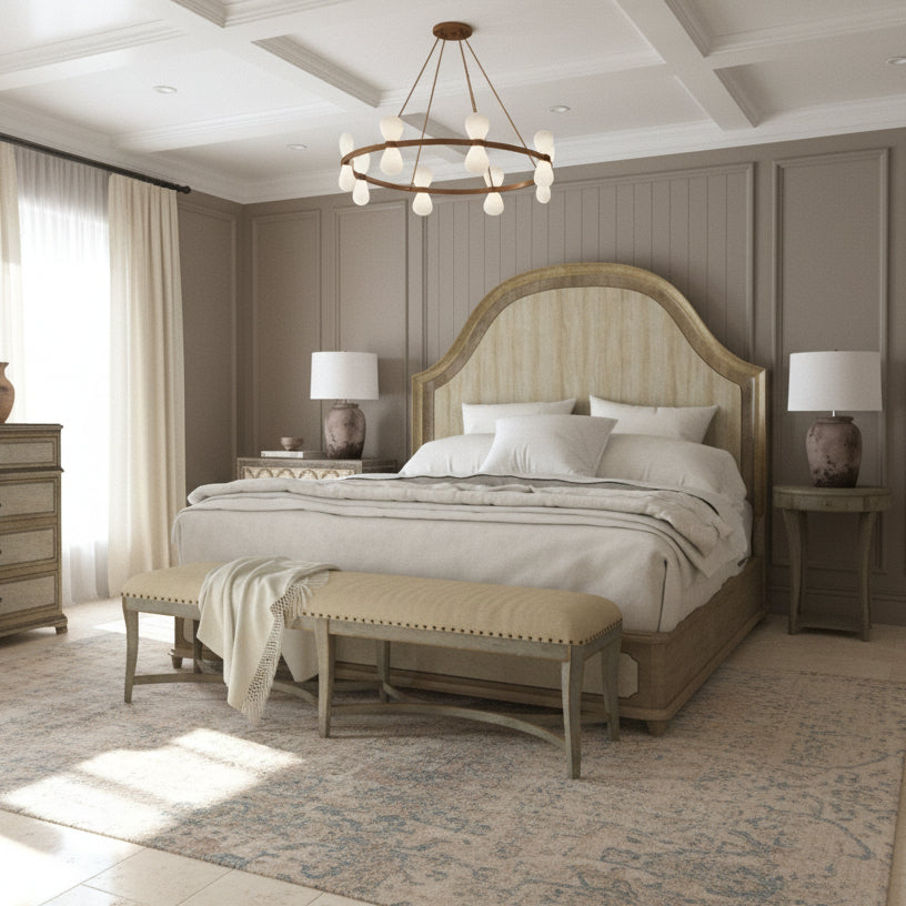 Alfresco Lauro King Panel Bed with Metal Beds| Hooker