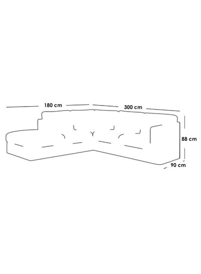Alhome Corner sofa, size 300x180x90x88 cm - beige - AL - 225 - Al Rugaib Furniture