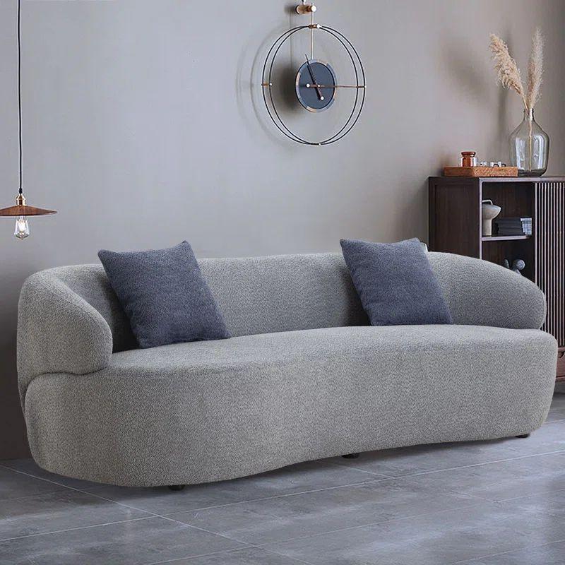 Alhome Gray Boucle 3 Seater Sofa - 110110877 Sofas & Loveseats| Alhome