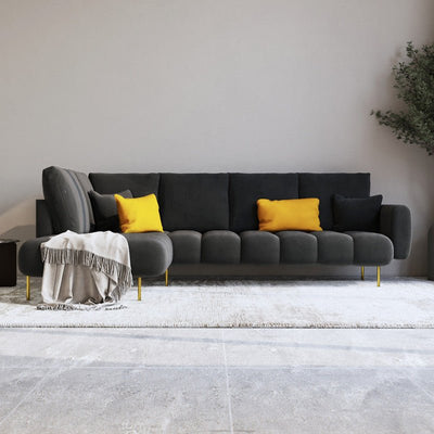 Alhome L - Shape Corner Sofa, Size 85 x 180 x 85 x 250 cm - a - Al Rugaib Furniture