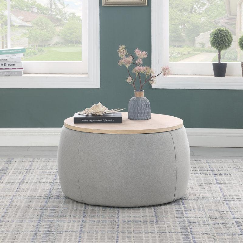 Alhome Linen Pouf(60x45x45) - Ashen - Al Rugaib Furniture