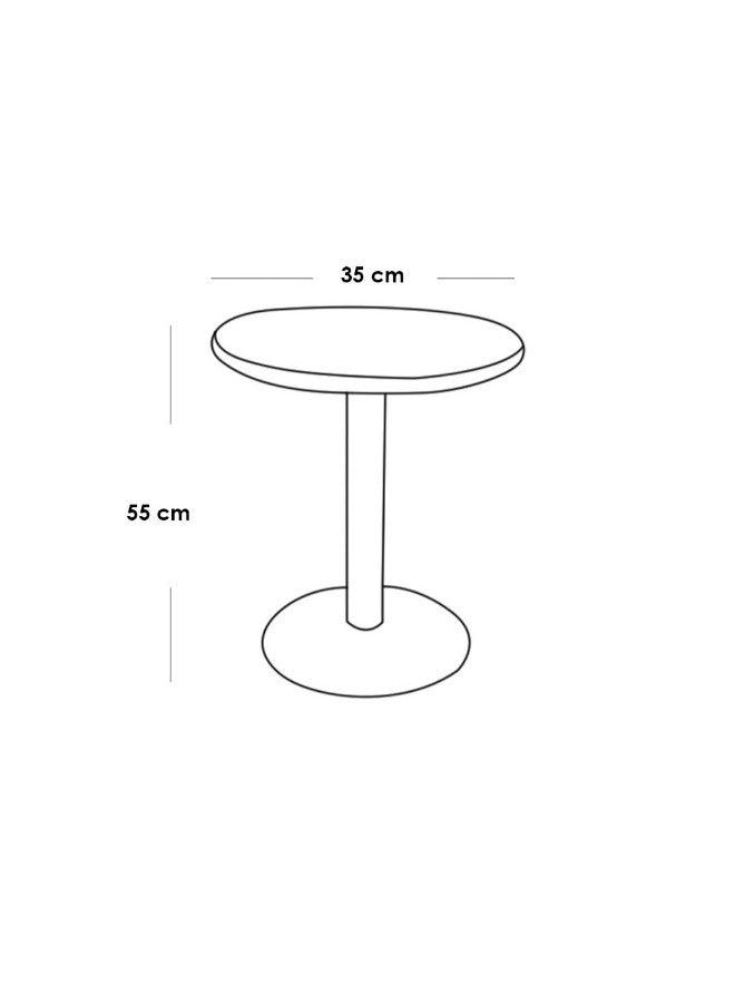 Alhome Marble Side Table - 35x55 cm - White and Black - AL - 268 - Al Rugaib Furniture