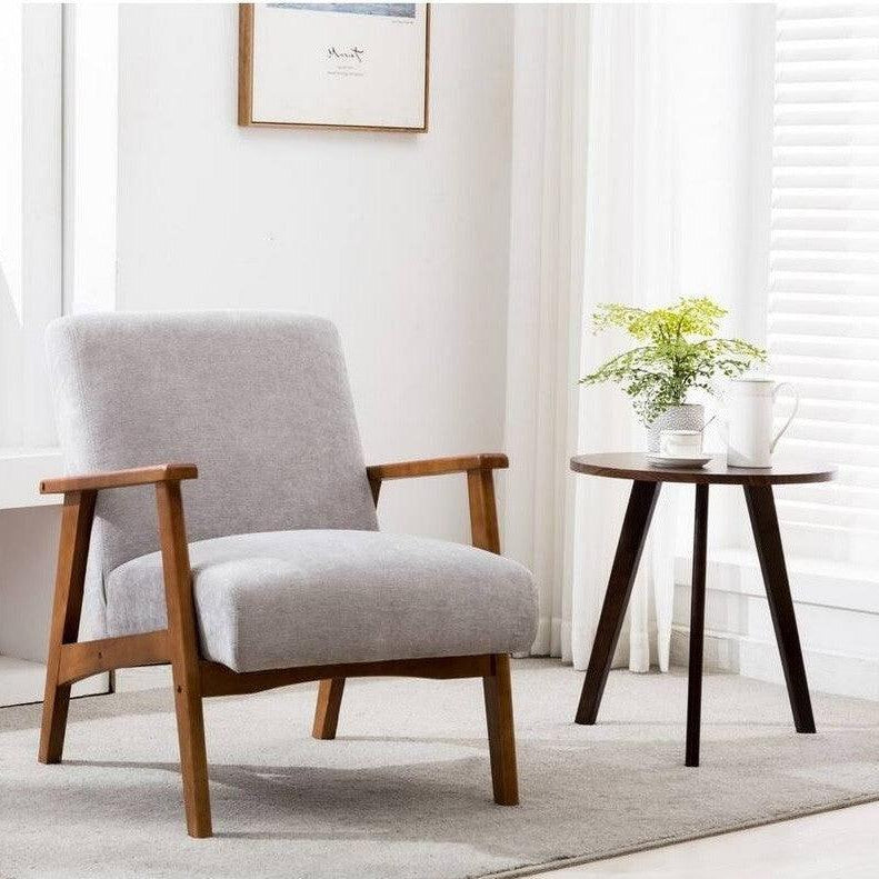 Alhome side chair made of Swedish wood and linen - gray - AL-587 Chairs| Alhome