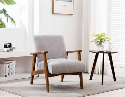 Alhome side chair made of Swedish wood and linen - gray - AL - 587 - Al Rugaib Furniture