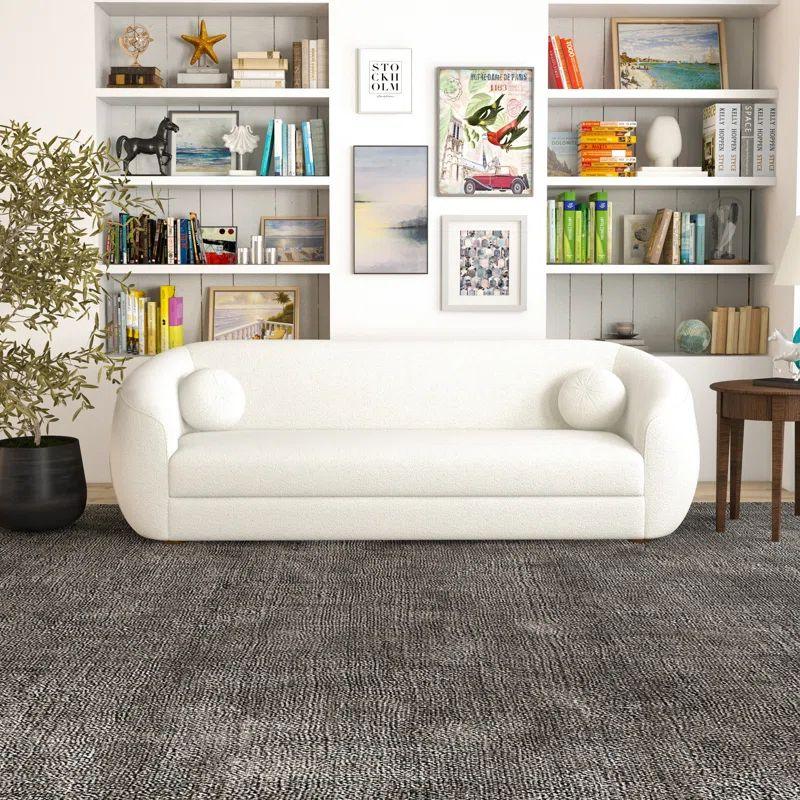 Alhome White Boucle 3 Seater Sofa - 110110880 Sofas & Loveseats| Alhome