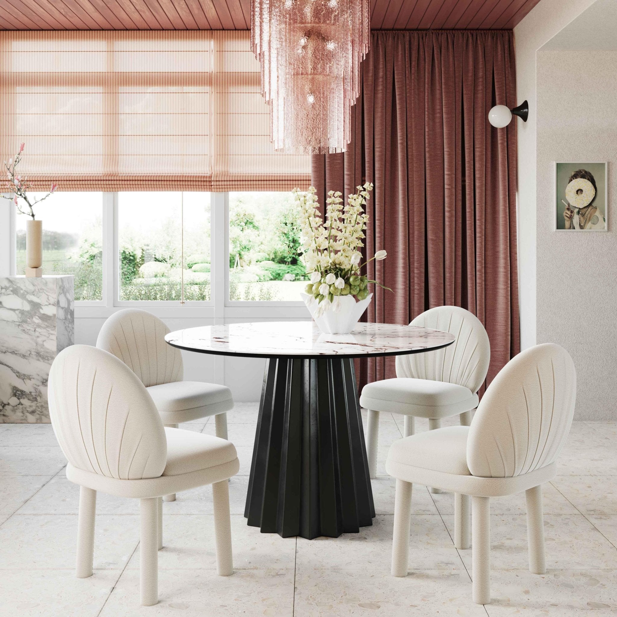 Aliyah Cream Vegan Leather Dining Chair Dining Chairs| TOV