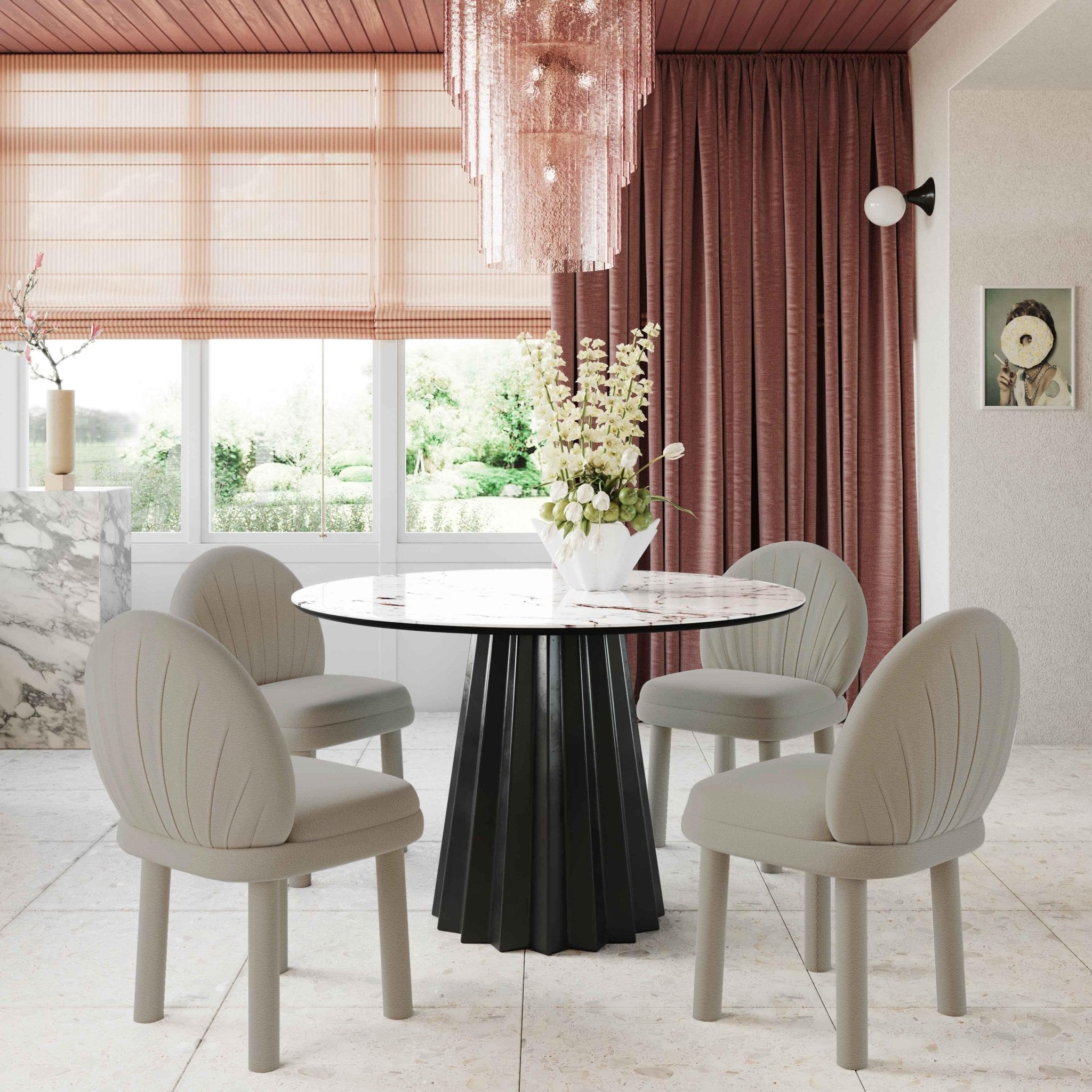 Aliyah Grey Vegan Leather Dining Chair Dining Chairs| TOV