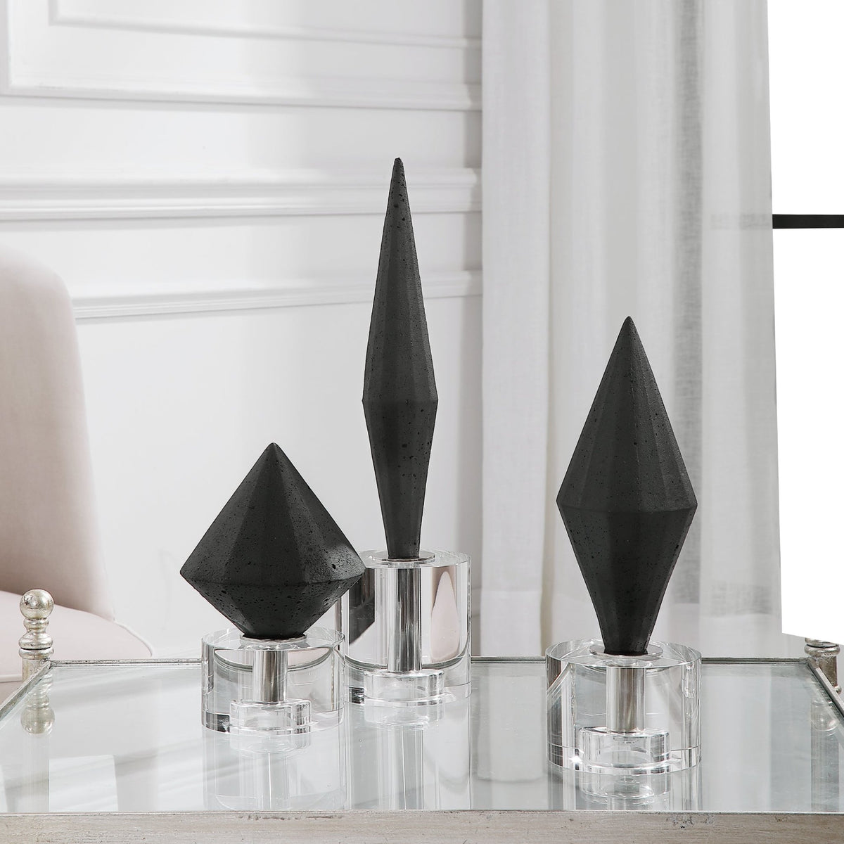 Alize Black, S/3 Table Decors| Uttermost