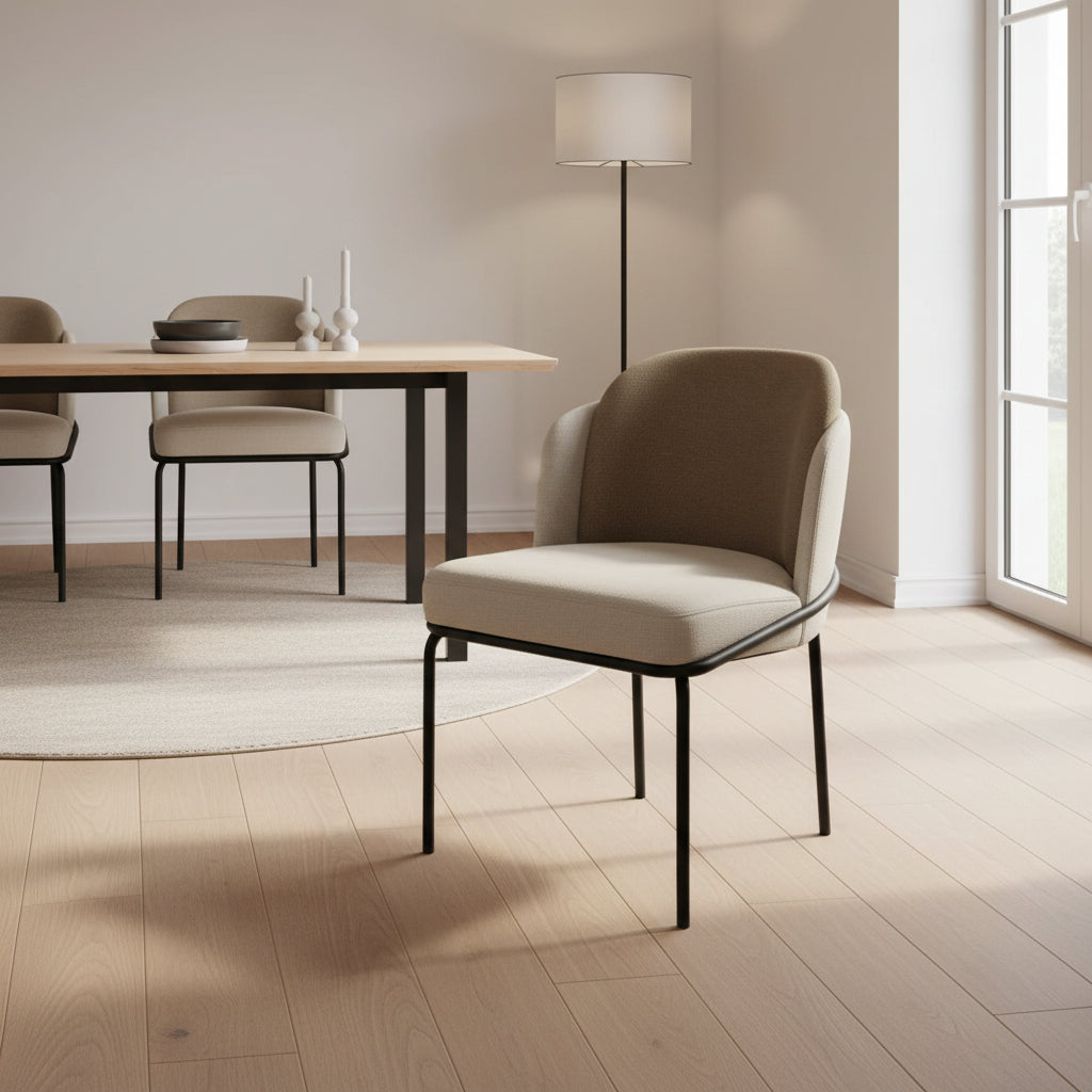 All Fabric Matte Black Dining Chair Dining Chairs| Roots Furniture