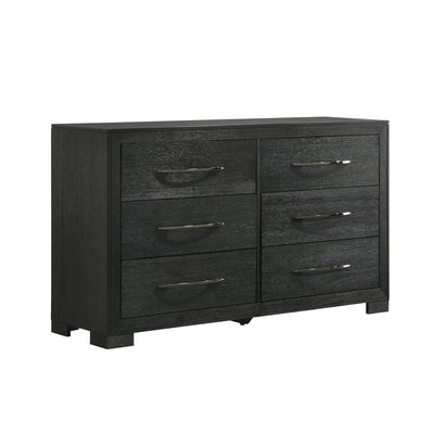 Allan 6 - Drawer Dresser in Black - Al Rugaib Furniture