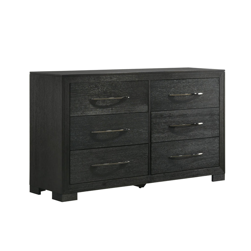 Allan 6 - Drawer Dresser in Black - Al Rugaib Furniture