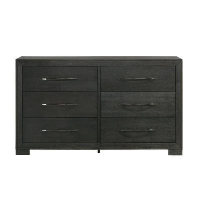 Allan 6 - Drawer Dresser in Black - Al Rugaib Furniture