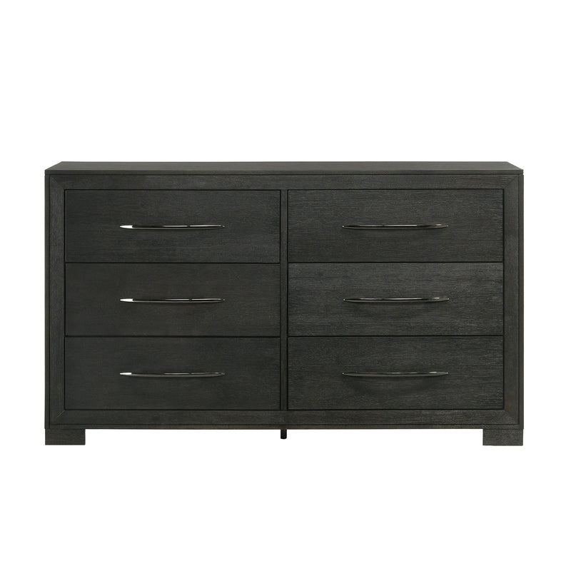 Allan 6 - Drawer Dresser in Black - Al Rugaib Furniture