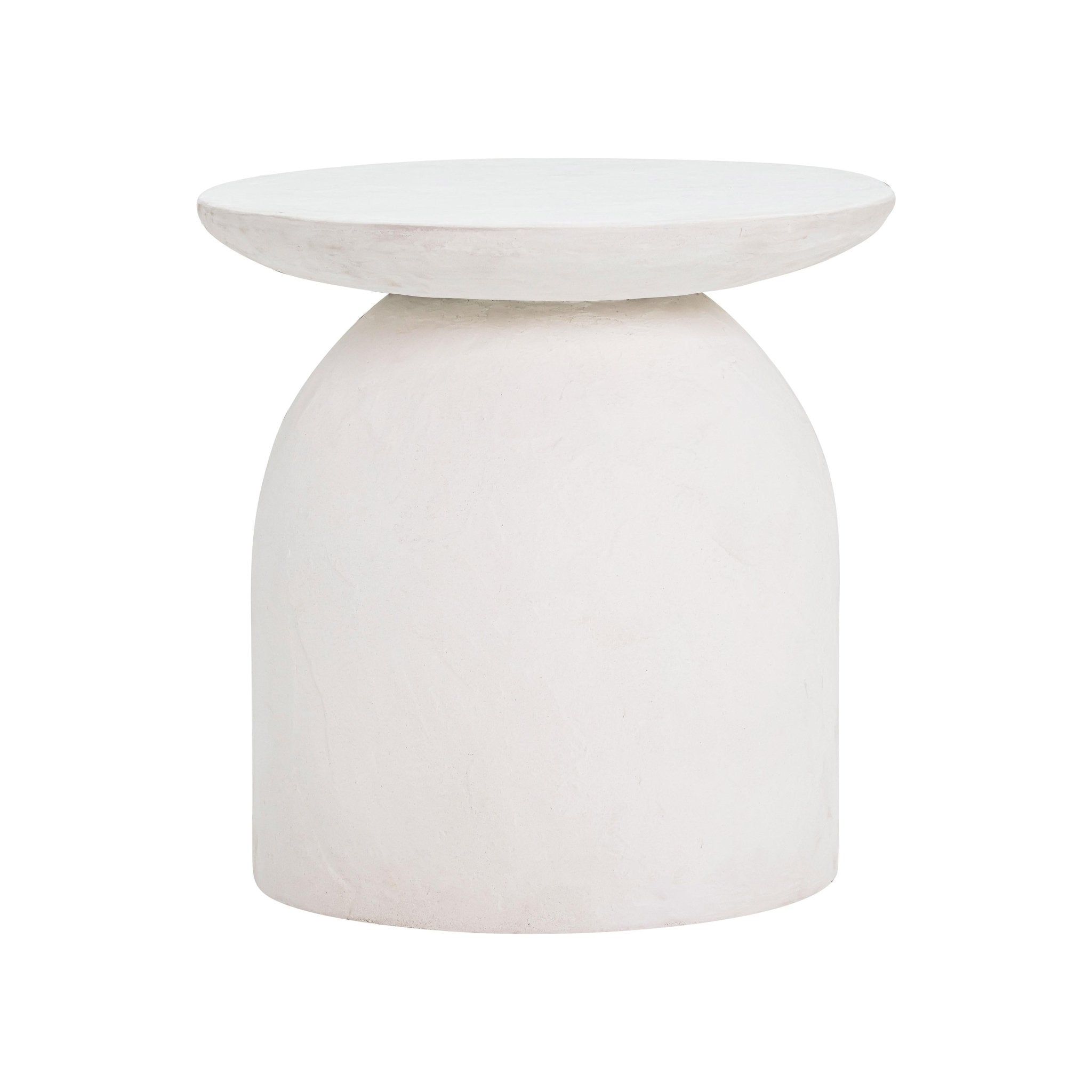 Aloe White Concrete Side Table Accent & End Tables| TOV
