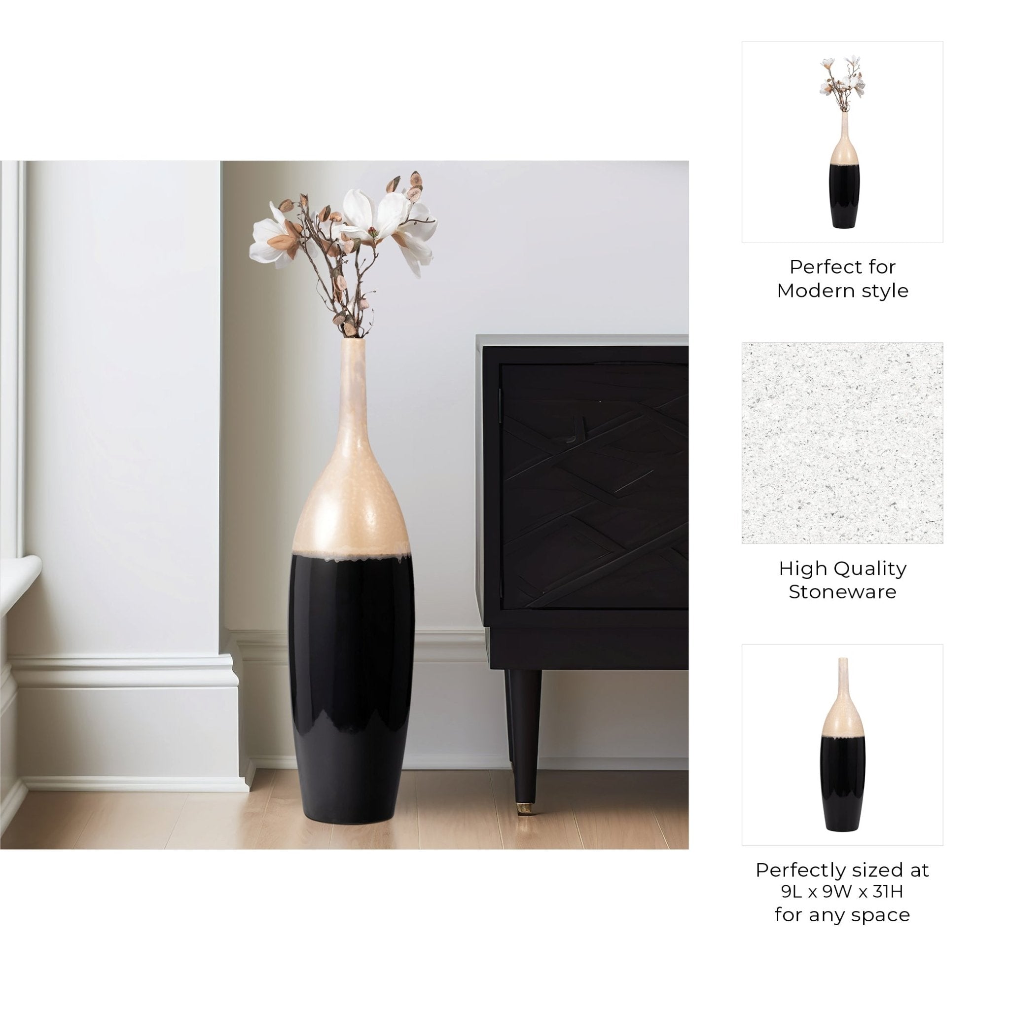 ALONDRA CERAMIC FLOOR VASE Vases and Jars| Sagebrook Home