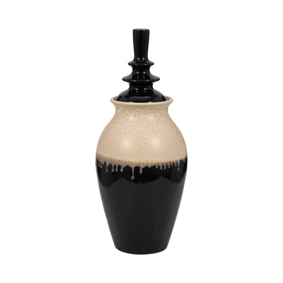 Alondra Small Ceramic Lidded Floor Jar - Al Rugaib Furniture