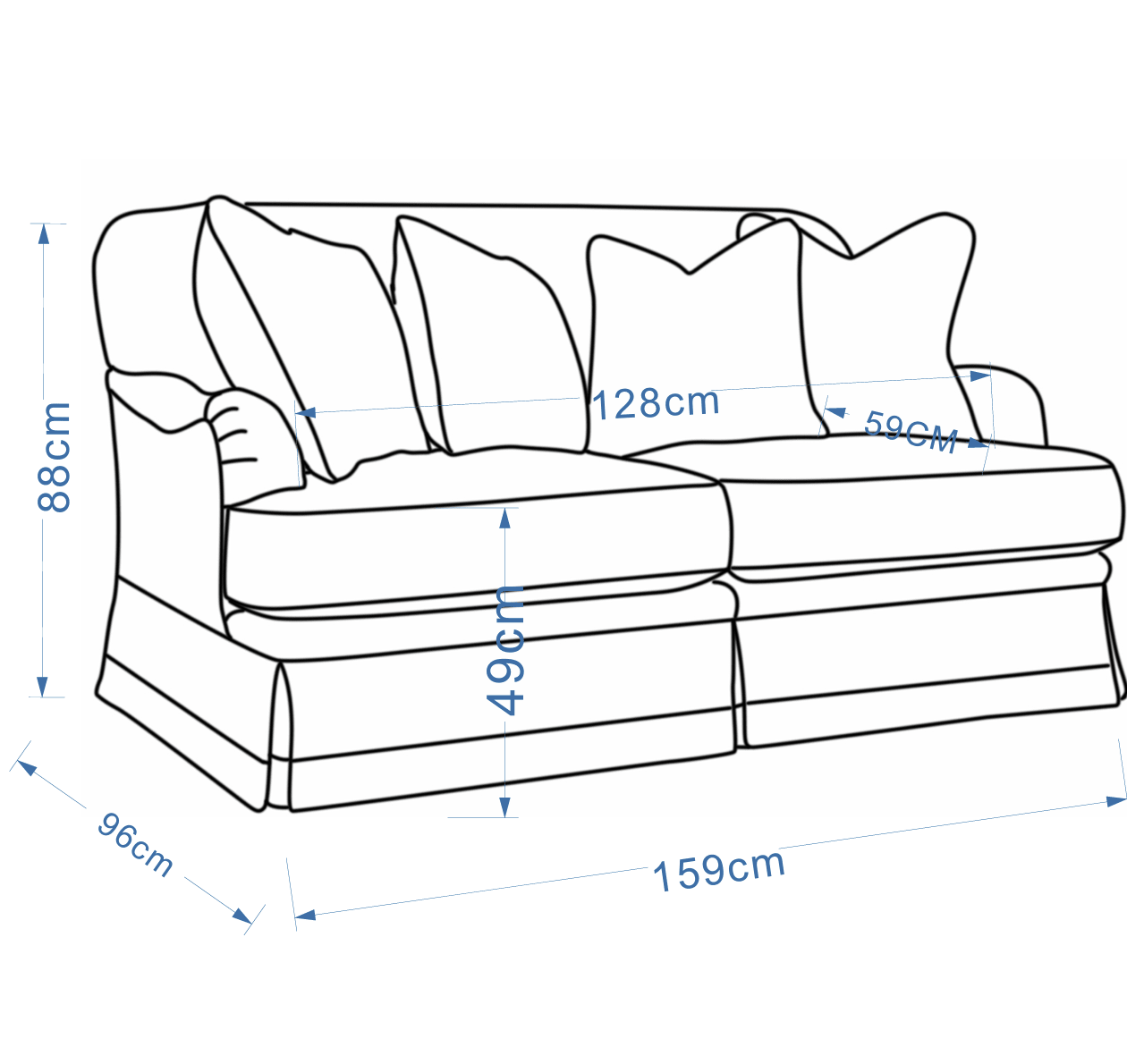 Alpine Loveseat 159cm Sofas & Loveseats| AlRugaib Furniture