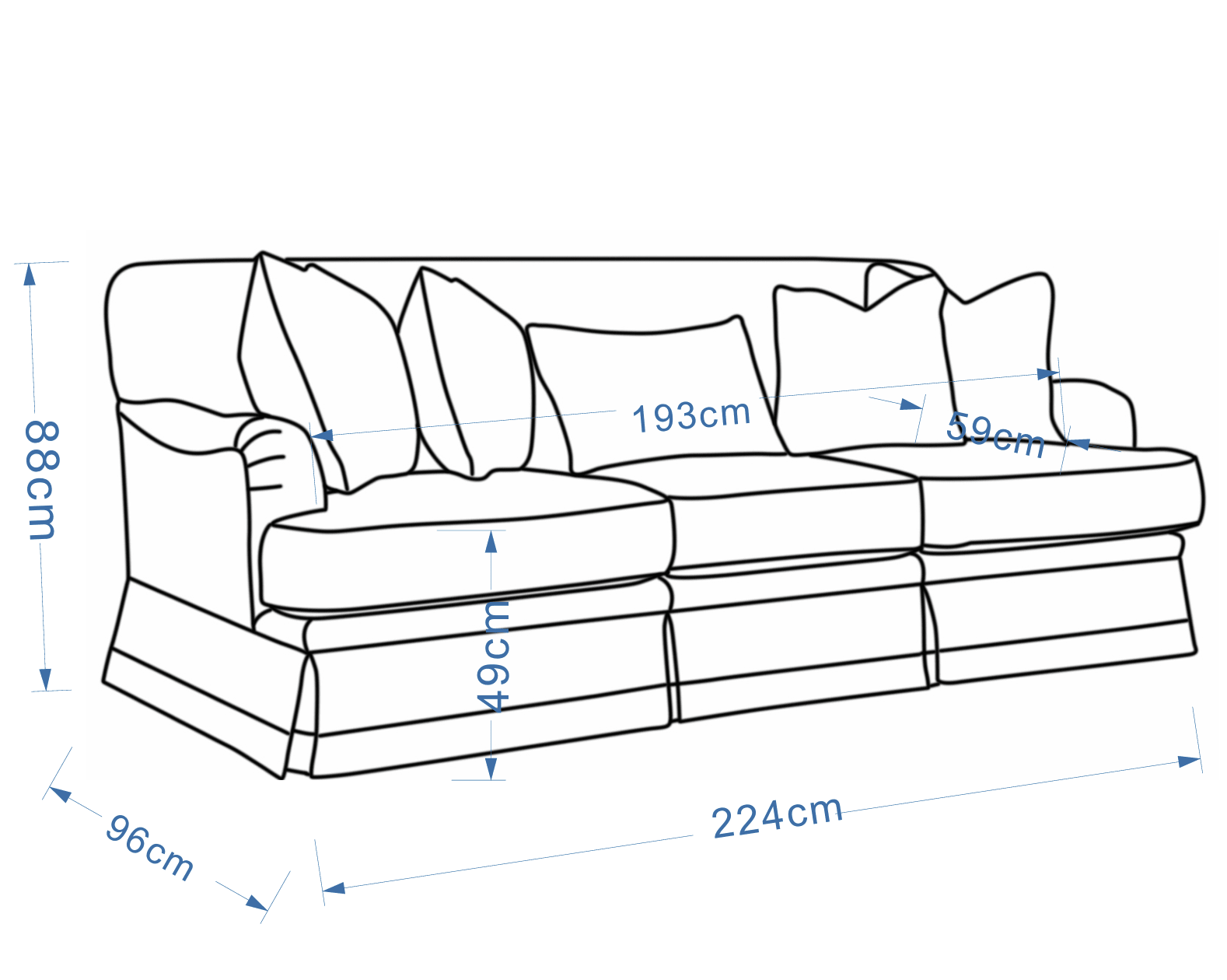 Alpine Sofa 224cm Sofas & Loveseats| AlRugaib Furniture