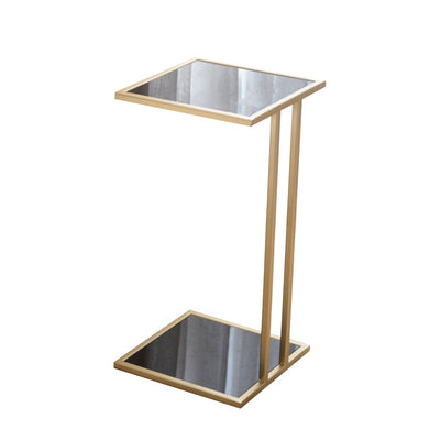 Modern Elegance with the Gold and Black Glass End Table