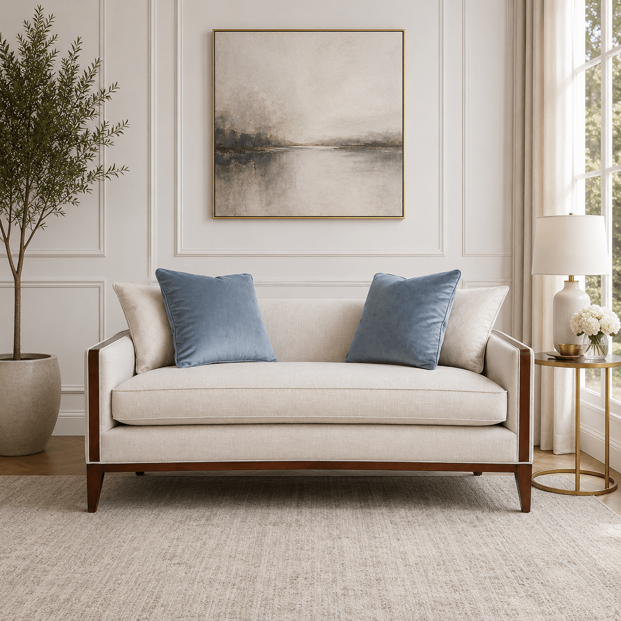 AlReem Royal Blue Loveseat Sofas & Loveseats| AlRugaib Furniture