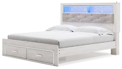 Altyra King Upholstered Bookcase Bed with Storage Beds| Ashley Homestore