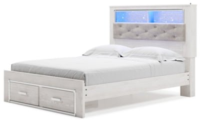 Altyra Queen Upholstered Bookcase Bed with Storage Beds| Ashley Homestore