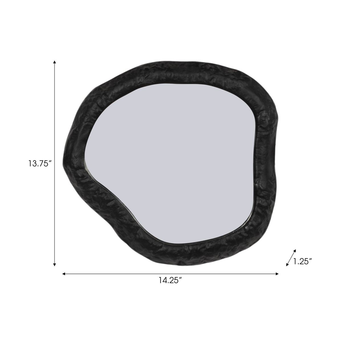 ALUM,14",HAMMERED OUTLINED MIRROR,MATTE BLACK Mirrors| Sagebrook Home