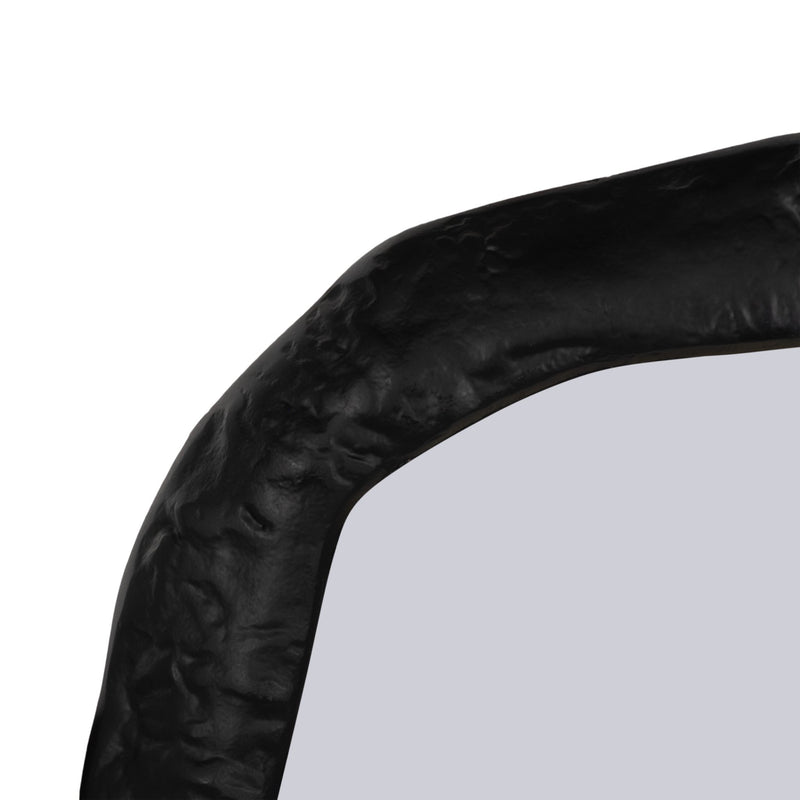 ALUM,18",HAMMERED OUTLINED MIRROR,MATTE BLACK - Al Rugaib Furniture