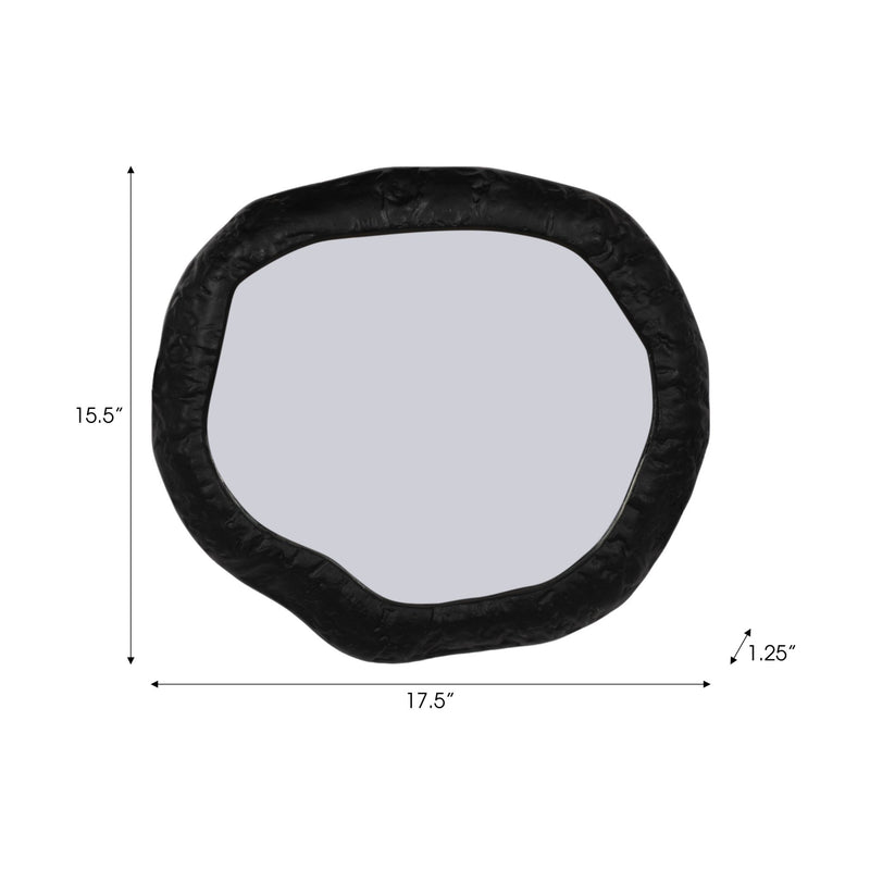 ALUM,18",HAMMERED OUTLINED MIRROR,MATTE BLACK - Al Rugaib Furniture