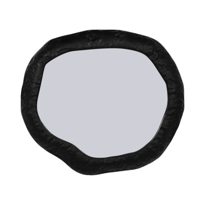 ALUM,18",HAMMERED OUTLINED MIRROR,MATTE BLACK - Al Rugaib Furniture